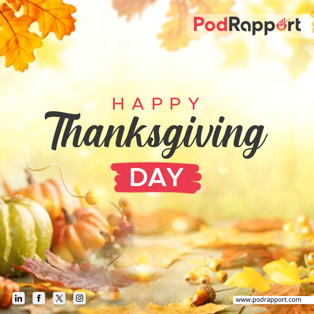 Happy Thanksgiving Day!

Today, we gather with family and friends to give thanks for the blessings in our lives. Wishing you a warm and joyful Thanksgiving!

#thanksgiving #thankful #podcast #guest #podrapport #community #podcastcommunity #podcastguestdirectory #podcastdirectory