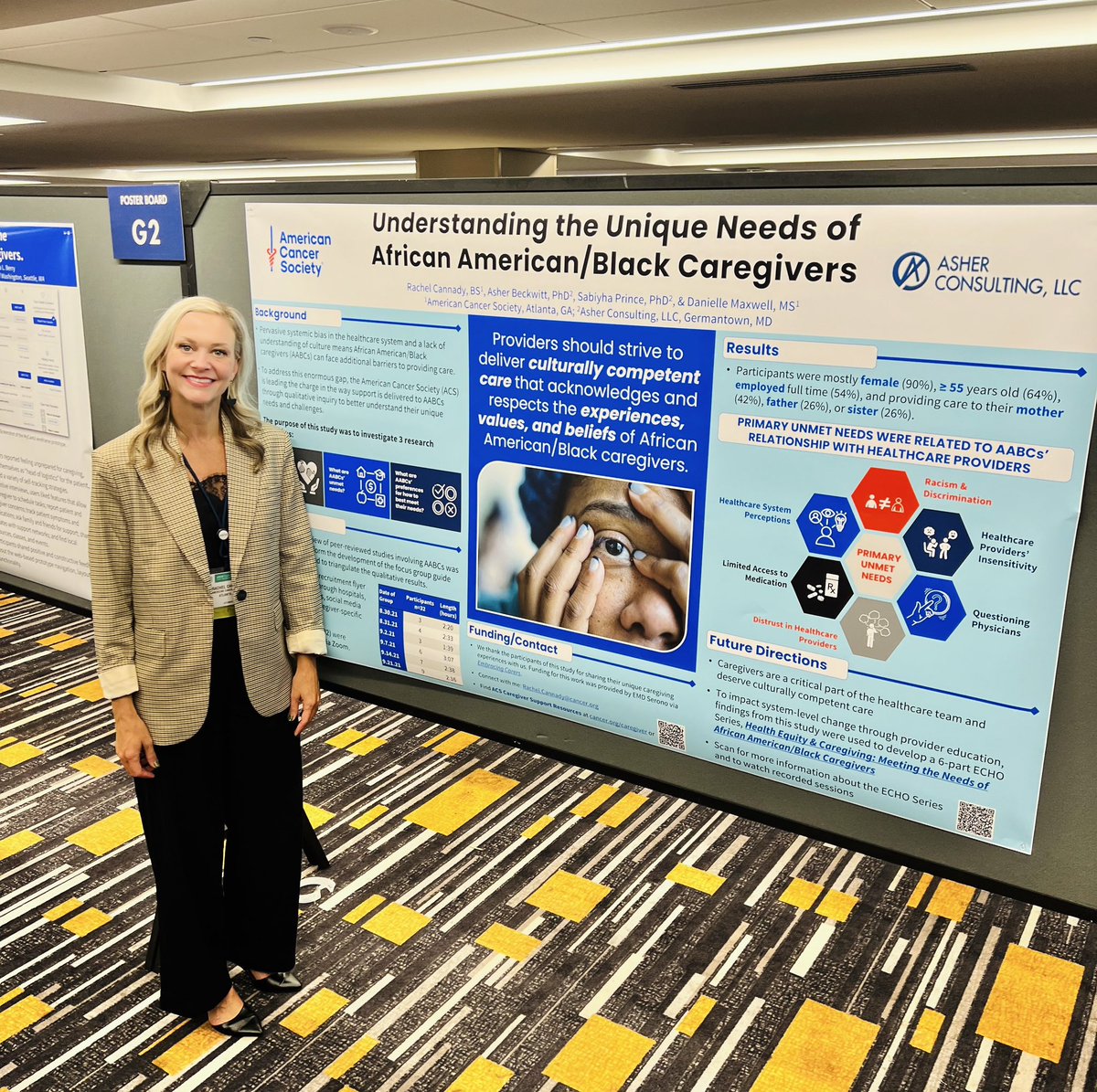 Thrilled to present at my first ASCO Quality Care Symposium on the @AmericanCancer’s commitment to meeting the needs of caregivers. If you’re here, stop by G-1 to chat. #ASCOQLTY23 #caregivers