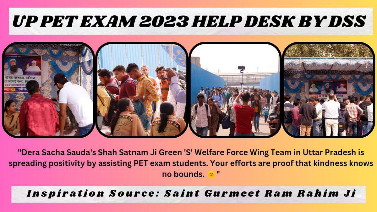 Surjeet87623321's tweet image. The #PETHelpDesk organized by DSS in UP is a beacon of inspiration nd support for aspiring students. Volunteers are providing invaluable information about routes to exam centres, resolved queries with patience, nd even set up a water stall to provide refreshment to the students.