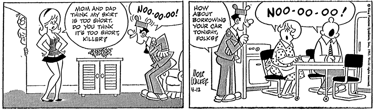 jamersontiossi's tweet image. #BeetleBailey Killer está feliz. Os pais da moça, não.