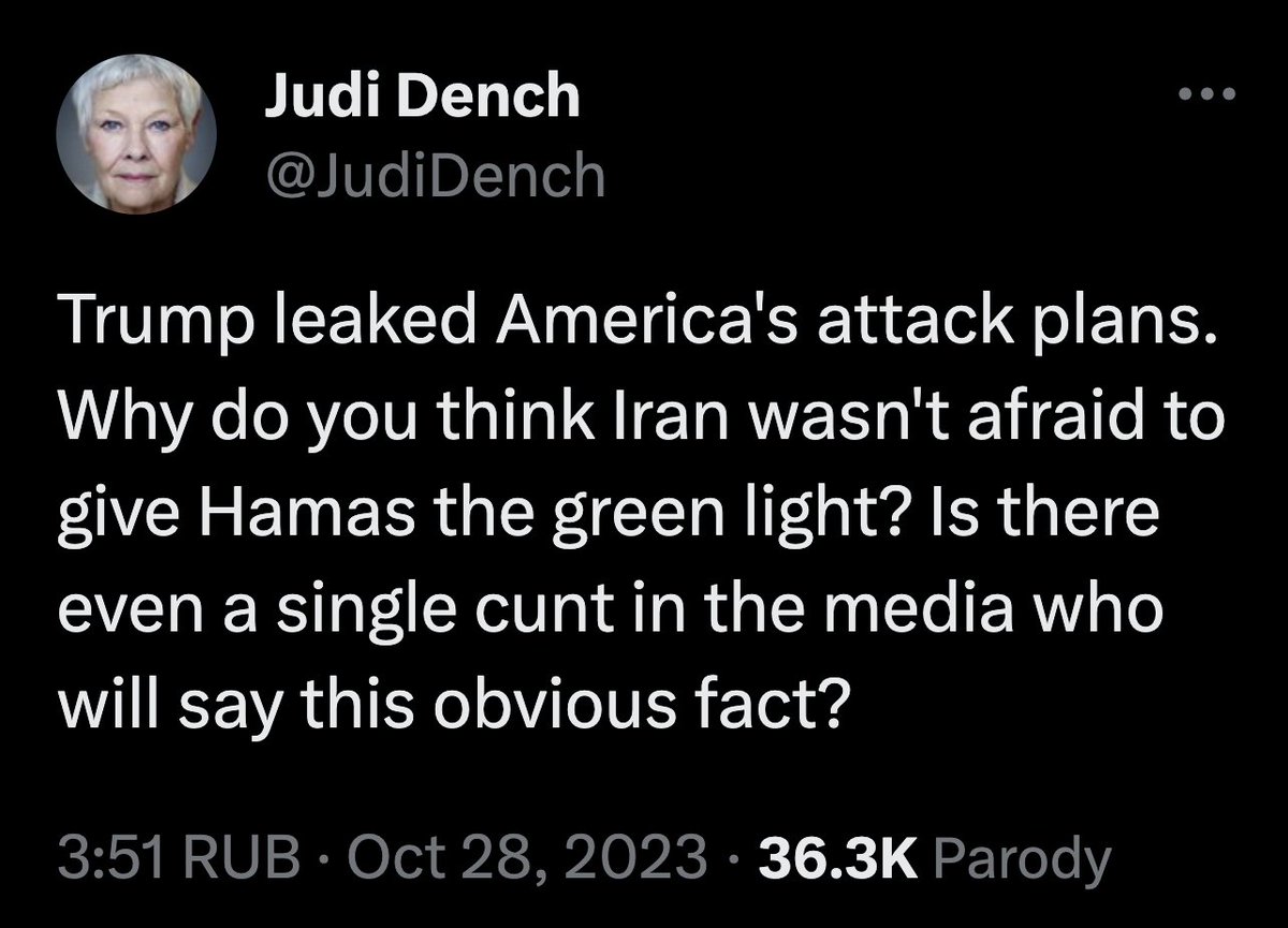 FaithRubPol's tweet image. JUDI DENCH SLAMS TRUMP 🔥🔥🔥