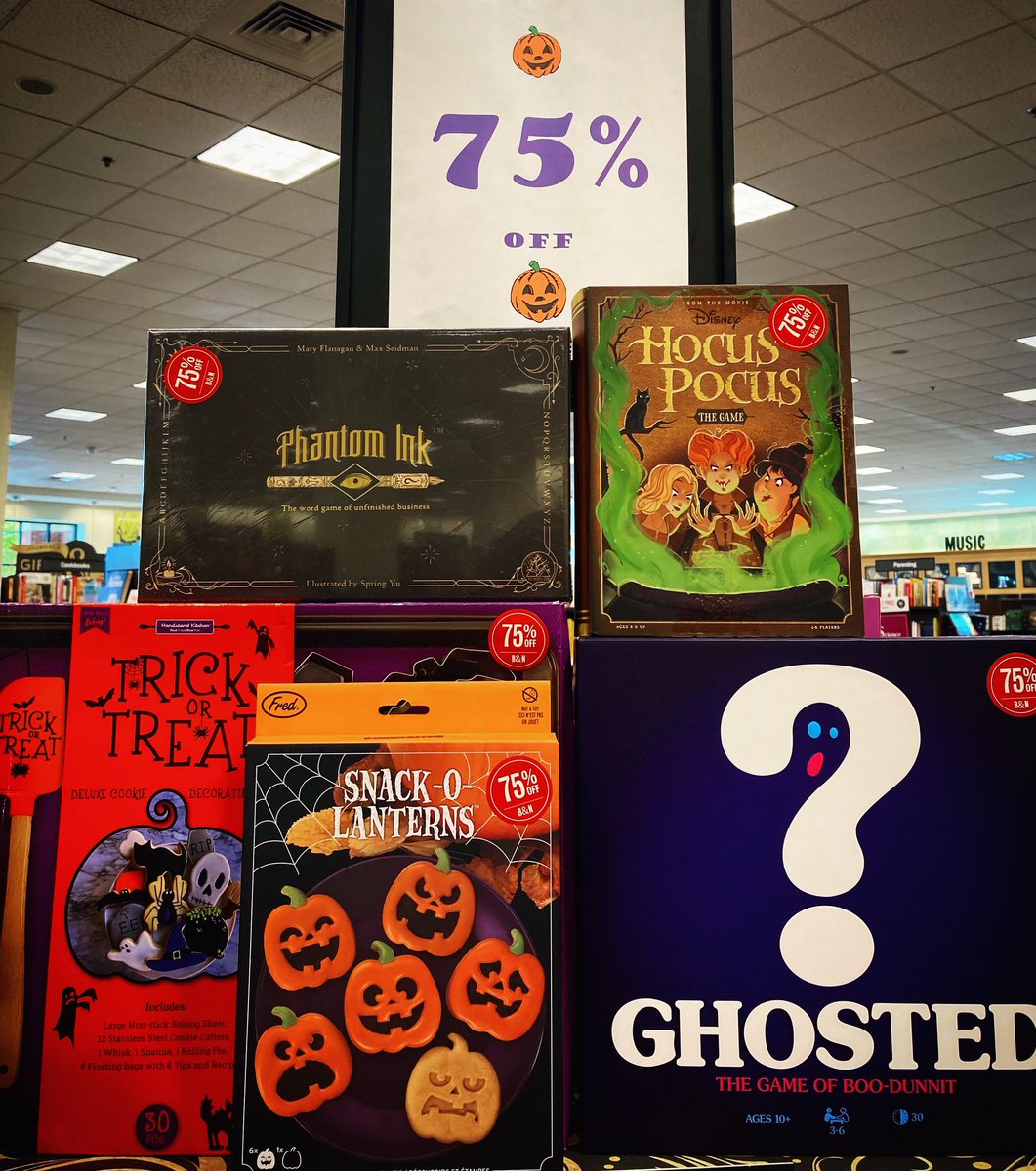 SPOOKY TIME! Halloween is here at BNMacon with so much on sale at 75% off! #halloween #halloweensale #bnmacon #barnesandnoblemacon