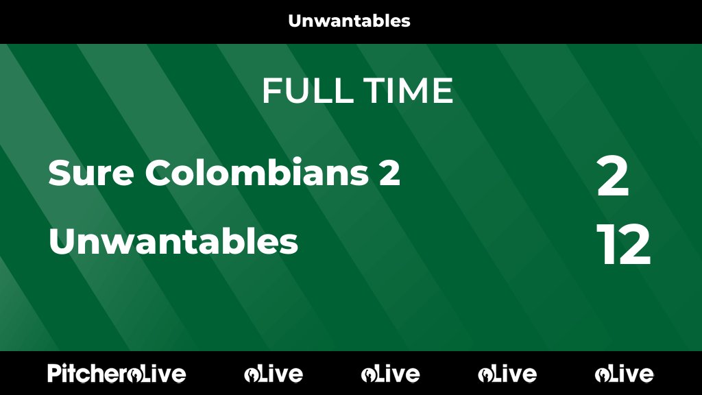FULL TIME: Sure Colombians 2 2 - 12 Unwantables #SURUNW #Pitchero pitchero.com/clubs/guernsey…