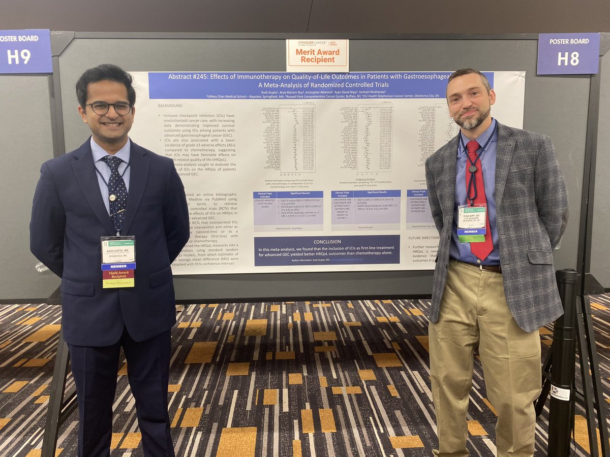 Sarbajit Mukherjee (@sarbaji85064063) on Twitter photo So proud of my mentee <a href="/kgupta_md/">Kush Gupta, MD</a> for getting a <a href="/ConquerCancerFd/">Conquer Cancer, the ASCO Foundation</a> merit award for his abstract, which was also selected as a Featured Abstract in <a href="/JCO_ASCO/">Journal of Clinical Oncology</a>. Another great collaboration with <a href="/RyanNipp/">Ryan Nipp, MD, MPH, MBA, FASCO</a> <a href="/StephensonCC/">OU Health Stephenson Cancer Center</a> <a href="/royaryam/">Arya Roy</a> <a href="/RoswellHemOnc/">Roswell Park Hematology/Oncology Fellowship</a> <a href="/RoswellPark/">Roswell Park</a> So proud of my mentee <a href="/kgupta_md/">Kush Gupta, MD</a> for getting a <a href="/ConquerCancerFd/">Conquer Cancer, the ASCO Foundation</a> merit award for his abstract, which was also selected as a Featured Abstract in <a href="/JCO_ASCO/">Journal of Clinical Oncology</a>. Another great collaboration with <a href="/RyanNipp/">Ryan Nipp, MD, MPH, MBA, FASCO</a> <a href="/StephensonCC/">OU Health Stephenson Cancer Center</a> <a href="/royaryam/">Arya Roy</a> <a href="/RoswellHemOnc/">Roswell Park Hematology/Oncology Fellowship</a> <a href="/RoswellPark/">Roswell Park</a>