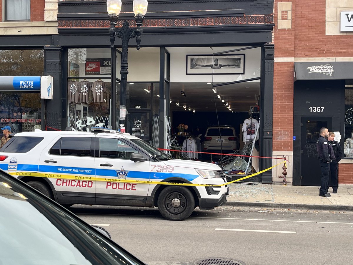 It doesn’t matter where I go, news seems to follow.  On a cold windy morning in the Windy City, a car crashes through a store window on a street with little traffic.