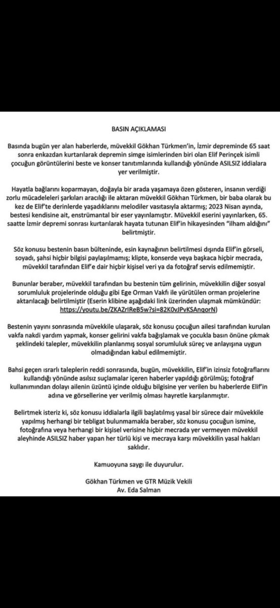 #gökhantürkmen sen yıllardır bu ülkeye sadece güzel haberler, güzel şarkılar ve inci gibi kıymetli projeler  verdin .bu hiç değişmeyecek ! Bazı haberler çok üzücü 
Yanındayız her zaman çünkü biliyoruz ki iddia edilen şey asılsız ve yalan !!!