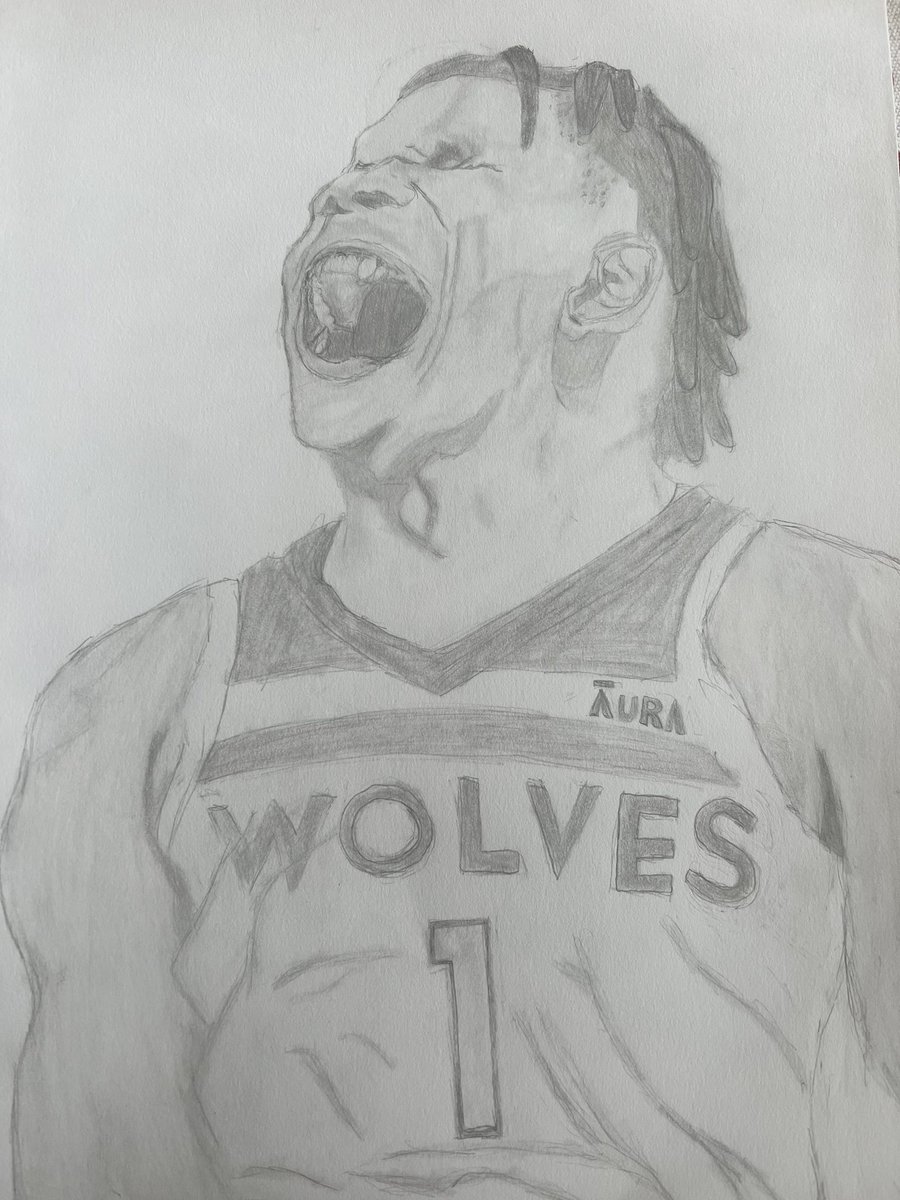 My 12 year-old drew a picture of @theantedwards_ in anticipation of a great <a href="/Timberwolves/">Minnesota Timberwolves</a> season ahead.