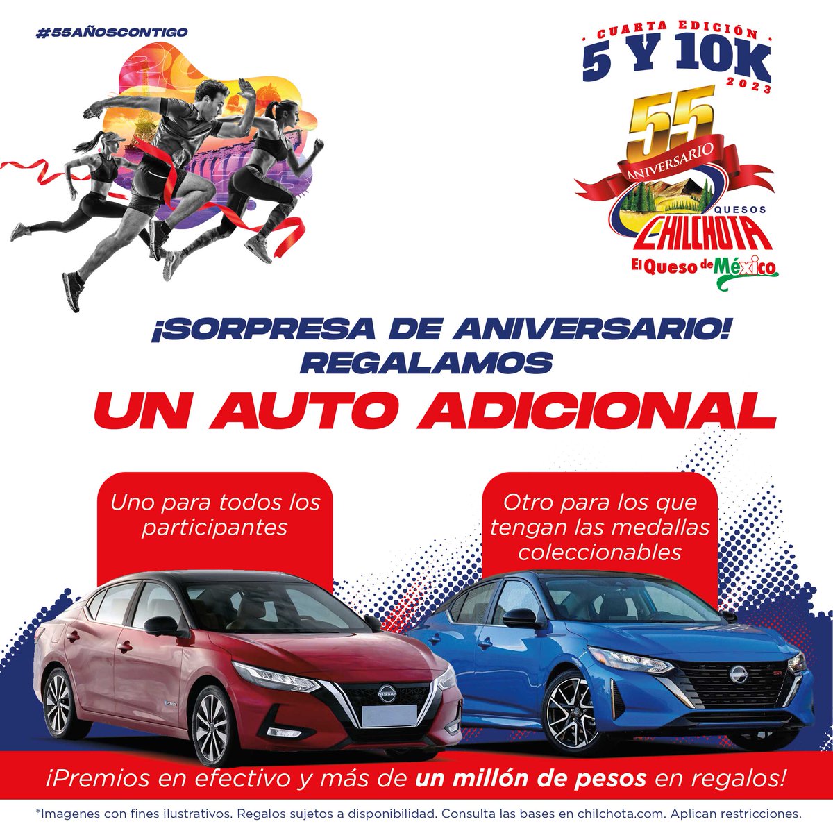 ChilchotaMx's tweet photo. Estamos de fiesta! Aprovecha la oportunidad de ganar 1 de los 2 autos y más de un millón de pesos en regalos!!!

Acude HOY al Salón Murano - Casino Las Rosas en Gómez Palacio (atrás del Hotel Nuve) a comprar tu inscripción, te esperamos de 10am a 4pm.

#5y10kChilchota https://t.co/dC71Uk6rIk