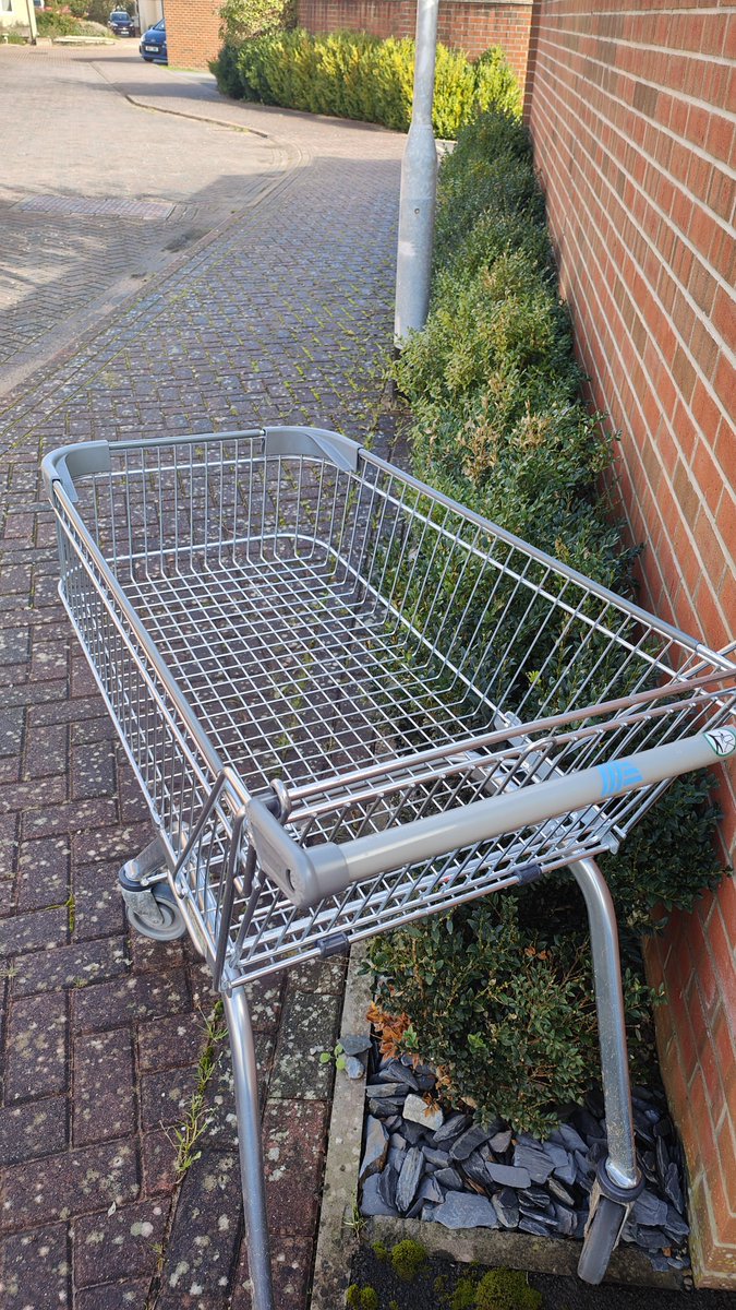 <a href="/AldiUK/">Aldi Stores UK</a> arrived back off holiday &amp; found this little fella outside our house, reported it to Hd office. Still here after 7 days, can you come &amp; get it. Nearest store is a mile away in Trowbridge, Wiltshire. I'm not doing the walk of shame to your store when I didn't take it