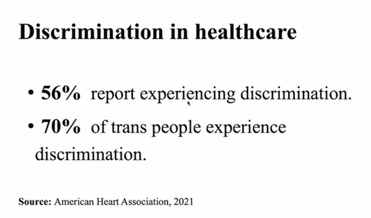 Dr @CandrianCarey discusses the challenges the #LGBTQIA community faces with discrimination in their medical care which can lead to adverse outcomes. Nearly 50% of patients don't feel safe to come out to their providers. #ASCOQLTY23