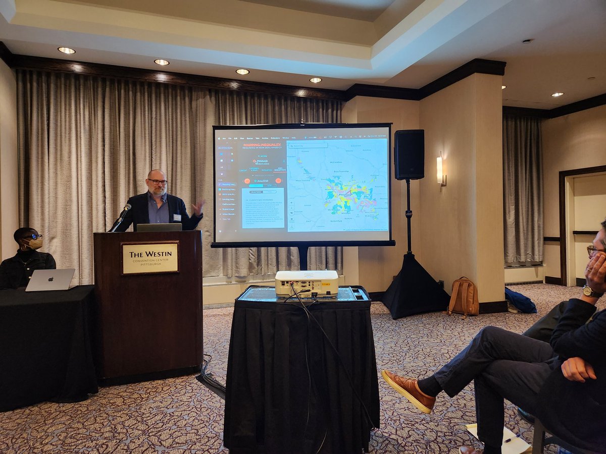 .@3underscores previewing the new @HOLCRedlining interface on a #UHA2023 panel about mapping & #reparations w/ Njaimeh Nije, Rev. Dale B. Snyder, @lwinling, Brent Cebul & @TomSugrue