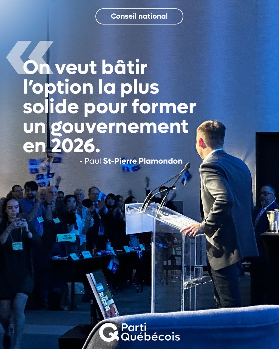 partiquebecois's tweet photo. Notre chef @PaulPlamondon donne le coup d’envoi pour notre Conseil national.

#CNPQ2023 #PolQc https://t.co/Df7gQSreUx