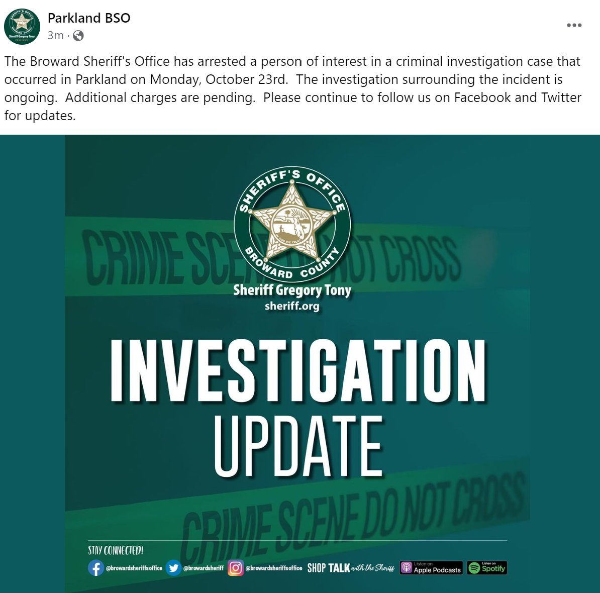 CityParklandFL (@cityparklandfl) on Twitter photo From B.S.O. - Parkland District Saturday morning, October 28th . . . From B.S.O. - Parkland District Saturday morning, October 28th . . .