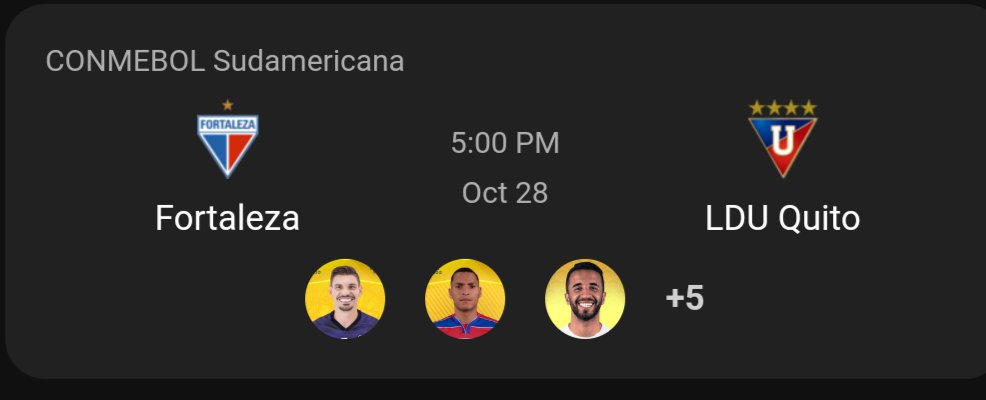 AndreVasconelos's tweet photo. @Sorare Sure, Fortaleza's match! The Sudamericana Final. Let's go Lion. https://t.co/vAPNQZSRGf