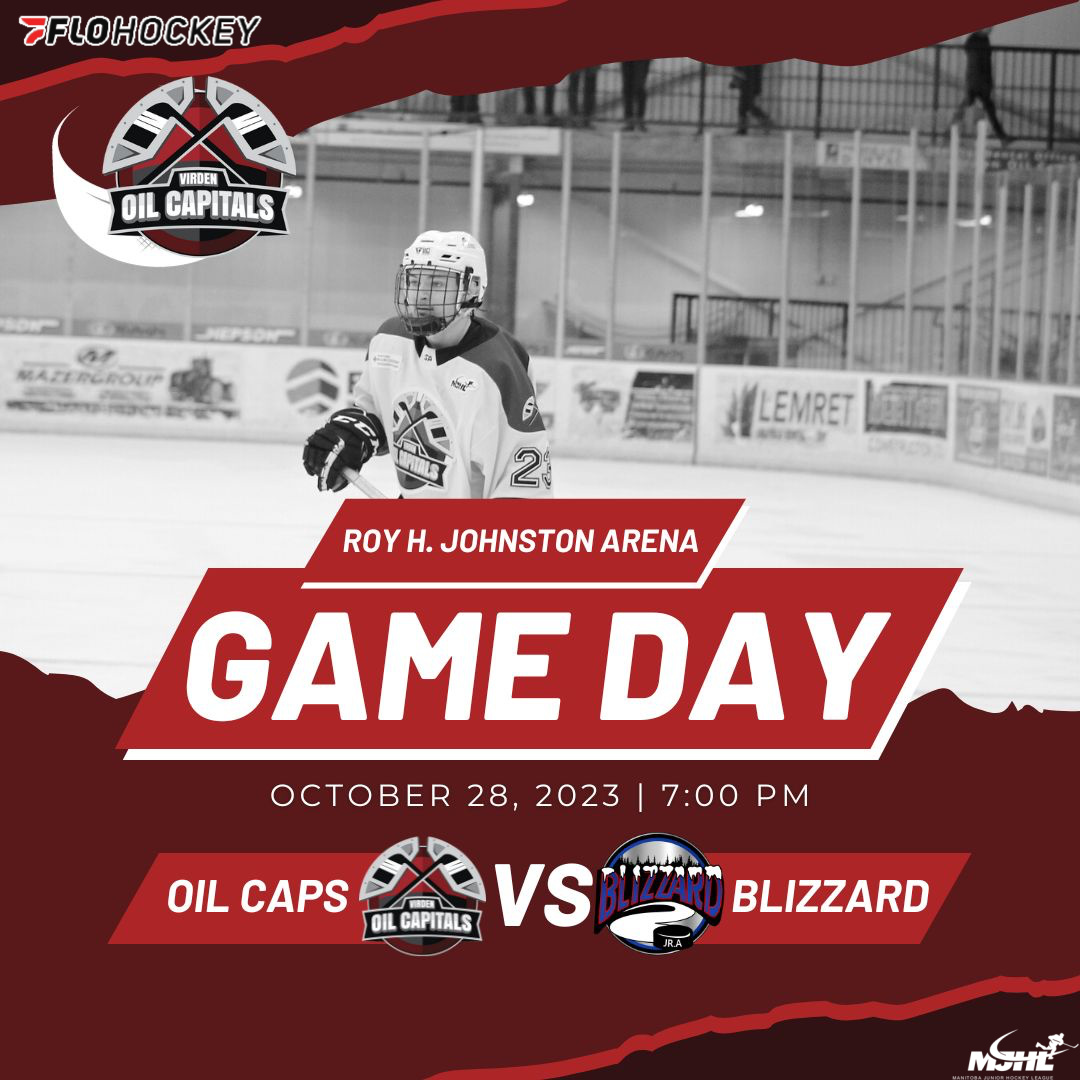 OilCapsHockey's tweet photo. GAME DAY | 

🆚 The Blizzard
📍 Roy H. Johnston Arena
📺 Watch live on FloHockey
🕖 7:00 PM
@mjhlhockey https://t.co/Cxm9zBHI72
