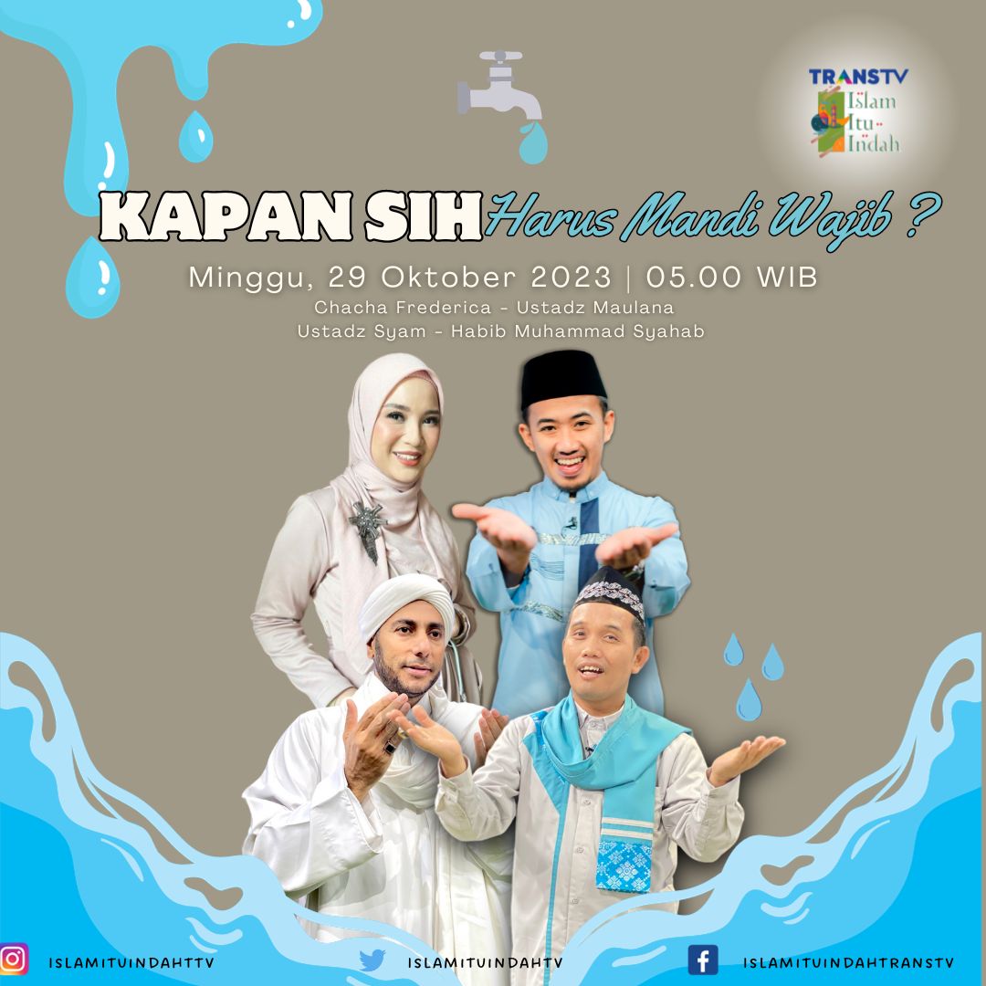 Udah tahu belum kapan aja harus mandi wajib? Ntn ya bsk hari Minggu 29 oktober jam 5.00 WIB