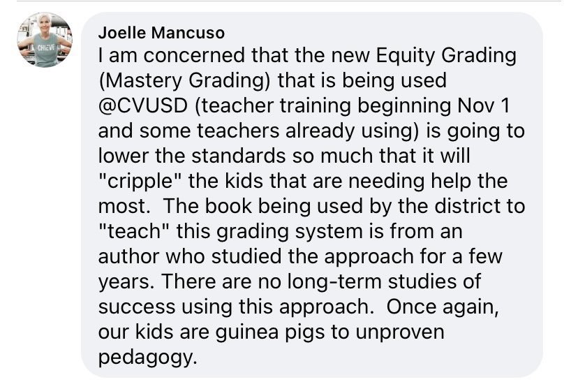 cvmamabears1's tweet photo. With 0 kids in the district, no ed training, doesn’t attend DAC/SSC/board mtgs or understand Mastery Grading or care enough about struggling students to do the research, she once again makes dangerous claims not based in reality. TY voters of the CV for keeping her off our Board! https://t.co/06eFw2u0Gr