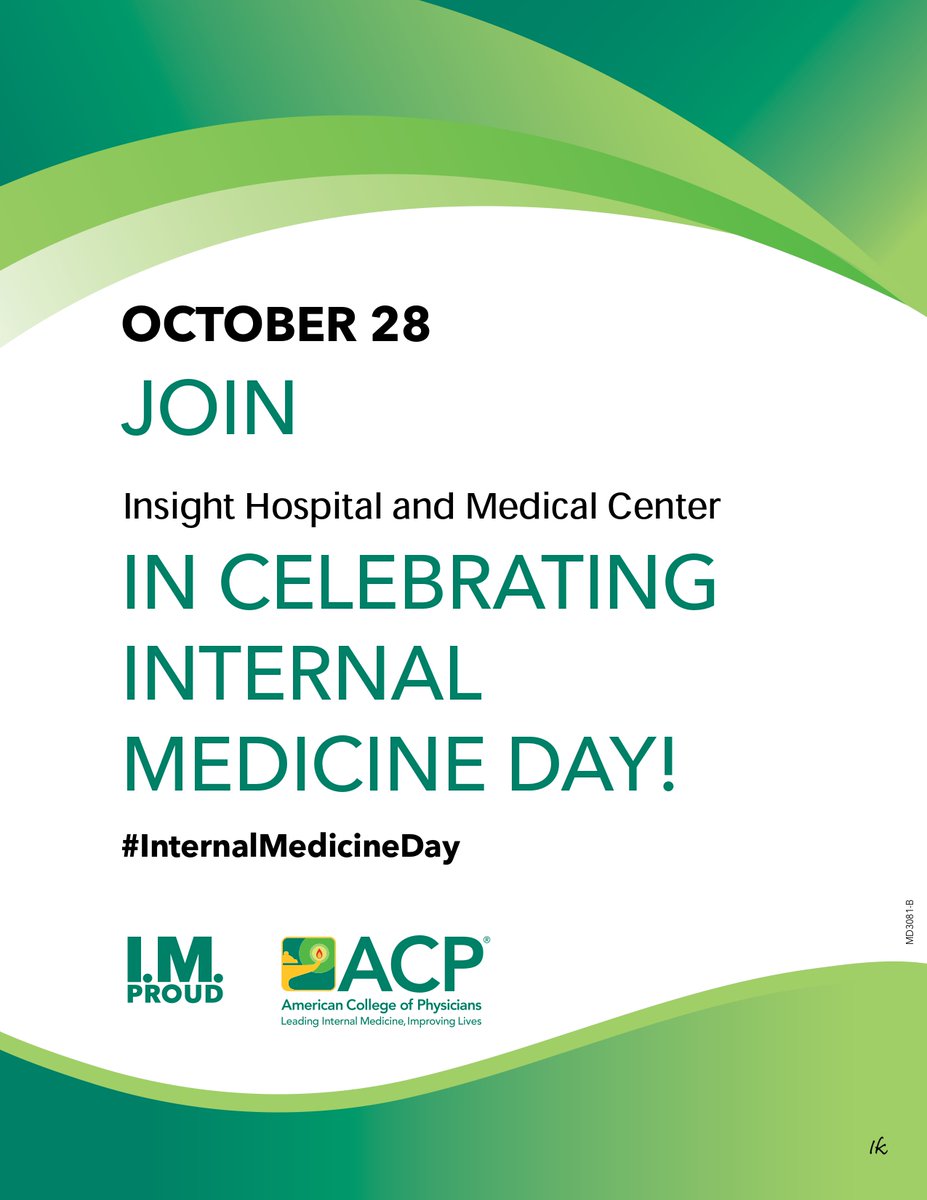 Happy Internal Medicine Day!

#InsightHospitalandMedicalCenter #ACP #IMResident #IMProud #InternalMedicineDay  #IMPhysician
#MedTwitter