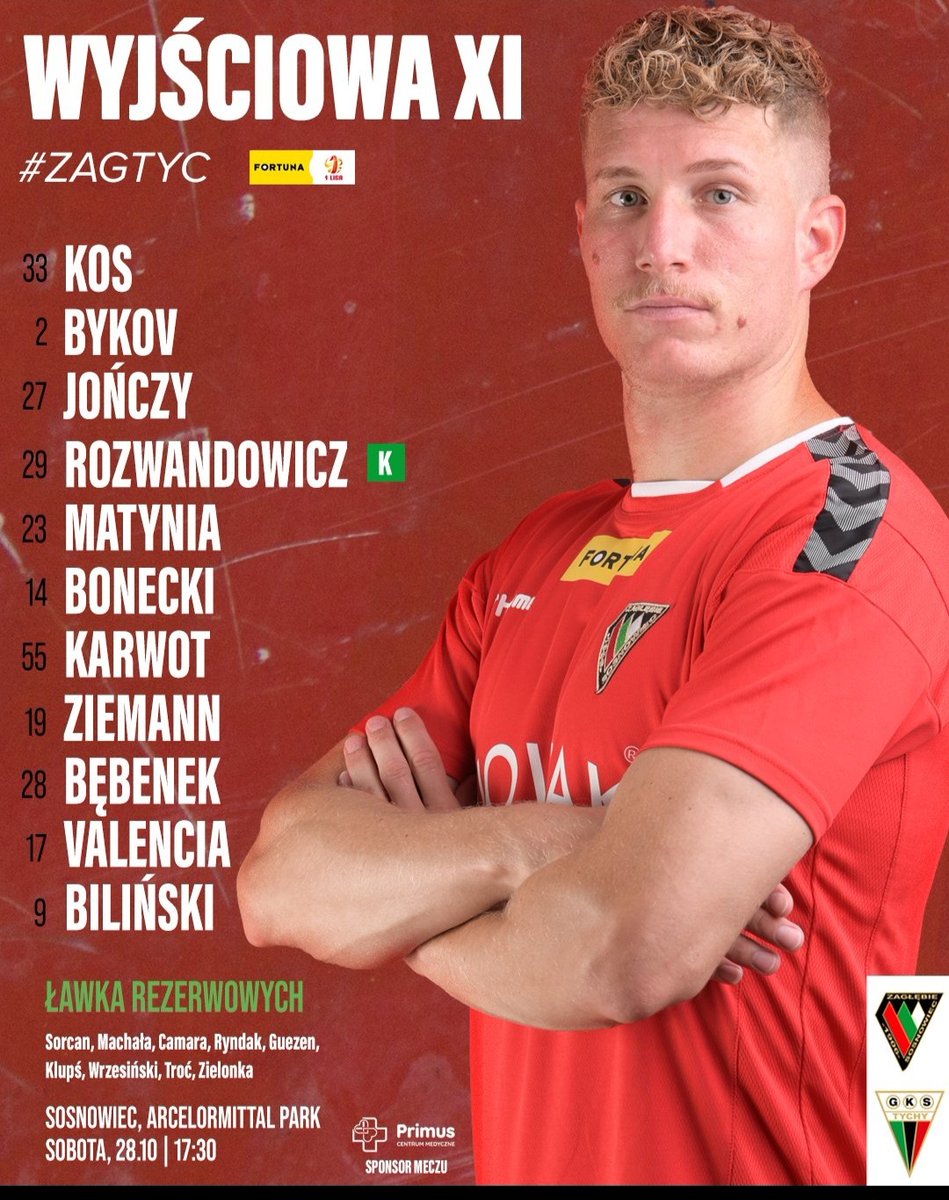 1Liga_Room's tweet photo. Zagłębiowsko-śląskie stracie na @zps_sosnowiec zespoły @zaglebie_eu  i @KP_GKSTychy rozpoczną w następujących składach ↩️ #ZAGTYC https://t.co/u26KSih6Bp