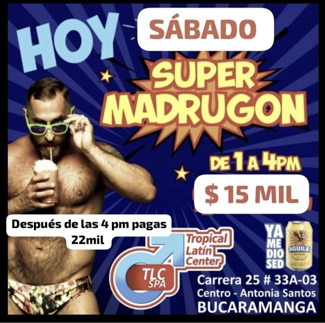 TLCSPABUCARAMA2's tweet photo. Hoy sábado y mañana domingo servicio normal de 1 a 9 pm tlc spa Bucaramanga https://t.co/GEH1O6frOd