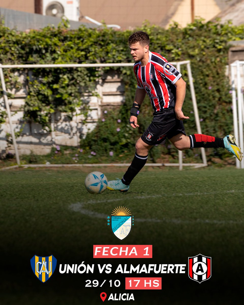 AlmafuerteLV's tweet photo. ⚽ FÚTBOL MAYOR ⚽

✅ Este domingo debutaremos en el Torneo Regional Federal Amateur visitando a Unión de Alicia.

⏰ El partido comienza a las 17.

¡VAMOS TRICOLOR!

#ClubAlmafuerte #futbolmayor #trfa https://t.co/PclInIxWBB
