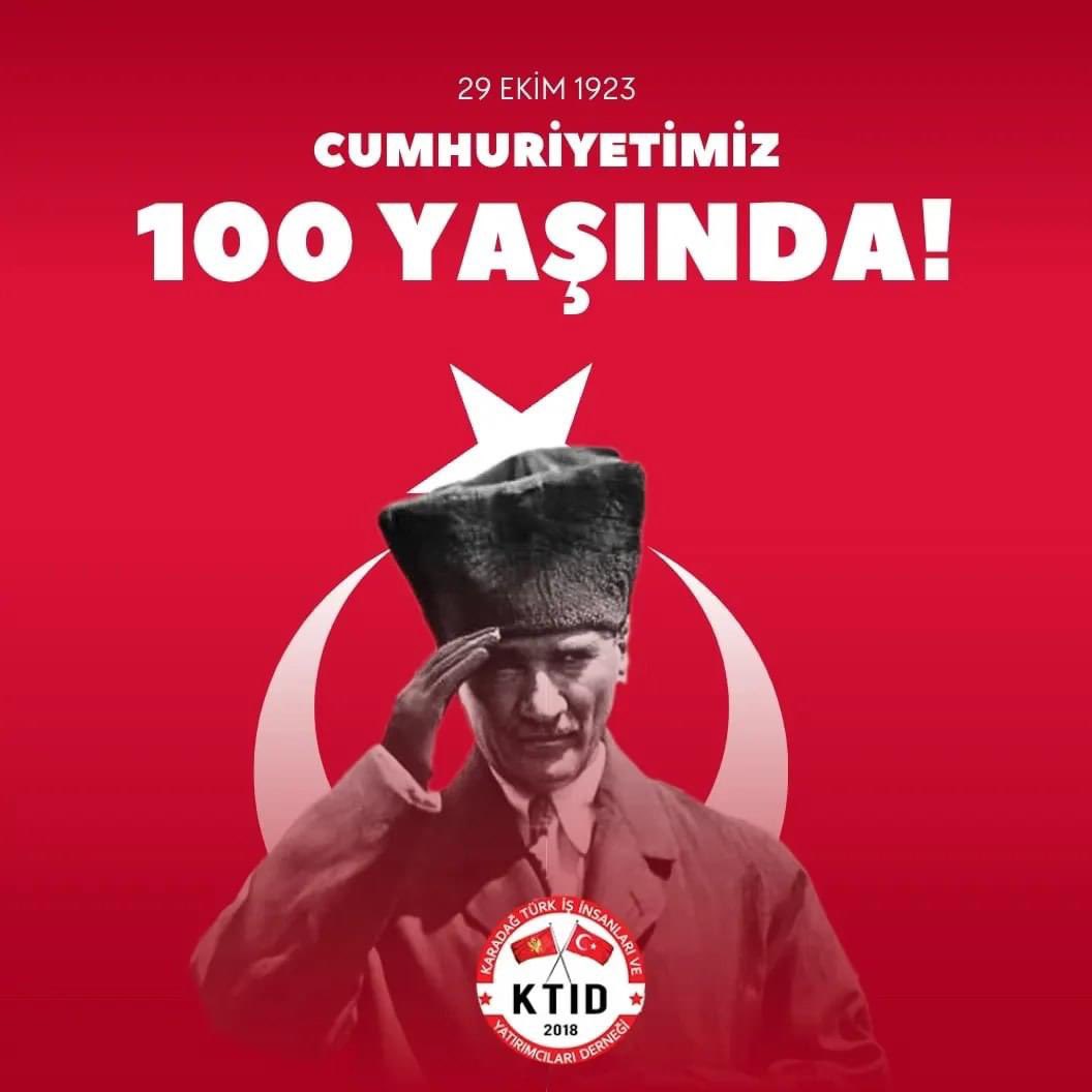 100 yıldır Cumhuriyet, özgürlüğün,demokrasinin ve eşitliğin temsilcisi olarak aydınlattı yolumuzu. 
Ülkemizin güzelliklerini, zorluklarını ve ilerlemelerini paylaşarak büyüdük.
Bilimin ve ilimin ışığında geçen nice 100 yıllara.
Bayramımız kutlu olsun! 
#cumhuriyetin100yılı