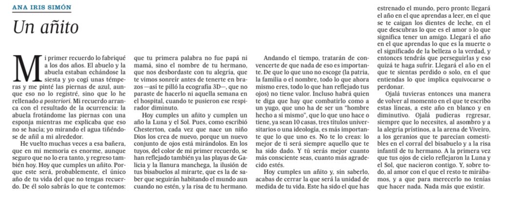 Lo de <a href="/anairissimon/">Ana Iris Simón</a> de hoy. Imperdible 🙂

“…lo mejor de ti será siempre aquello que te ha sido dado. Y tú serás mejor cuanto más consciente seas, cuanto más agradecido estés.”