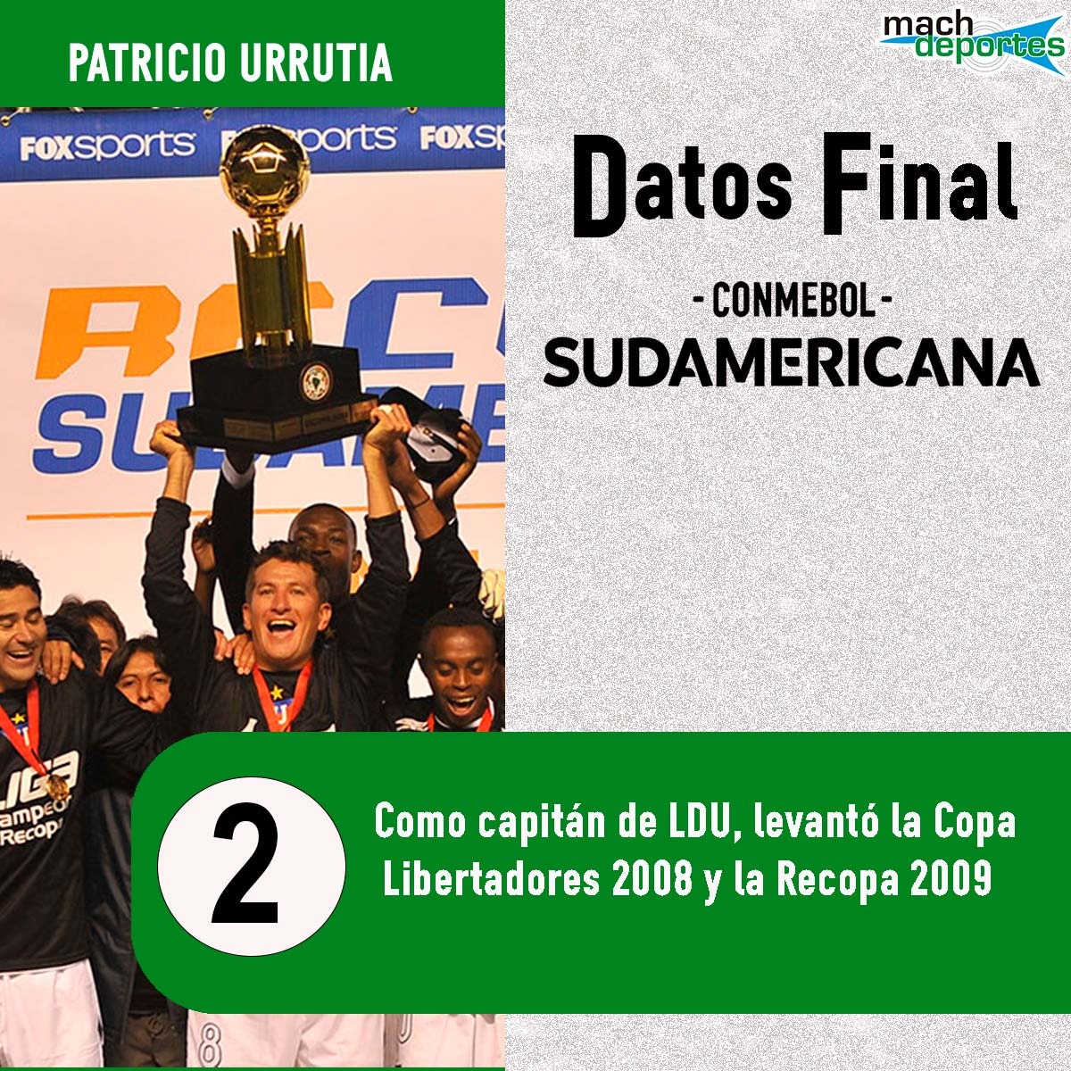 MachdeportesFM's tweet photo. 🌟 #LosCapis 🏆¦ Patricio 'El pato' Urrutia es uno de los capitanes históricos de #LDU 🇪🇨, que tuvo el placer de levantar los títulos internacionales del 'Rey de Copas' ecuatoriano.
🤳 #LaDinastíaContinúa https://t.co/Qg2P24Va9l