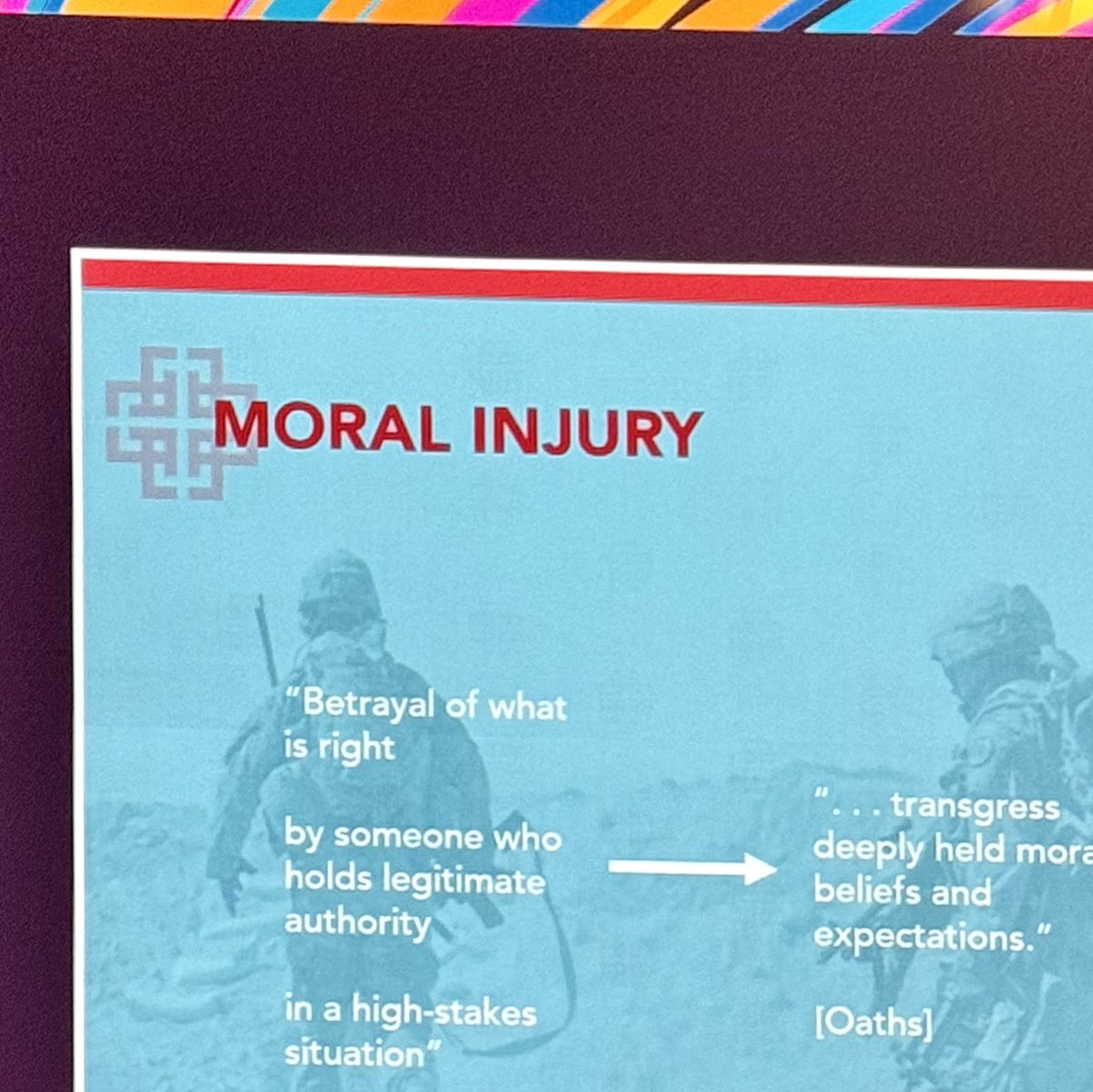 ⁦@queenofthinair⁩ I wish you were here for this talk by ⁦@WDeanMD⁩ #moralinjury #AAFPFMX Brilliant!