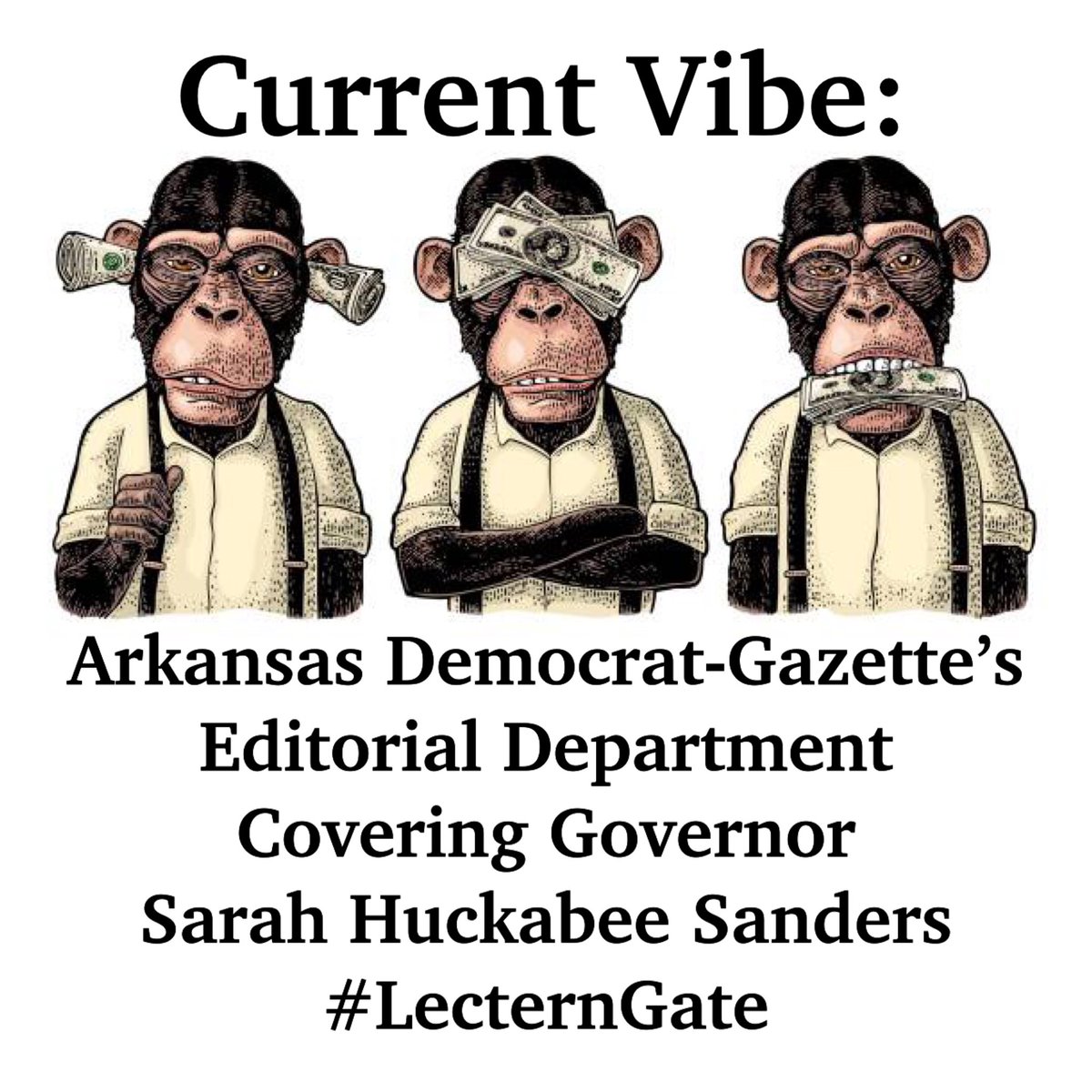 Picklesinmytuna's tweet photo. @The_Shumater @ArkansasOnline @ABC @TomMarsLaw Remaining silent abt #lecterngate brings into question WHY the Dem-Gazette is not covering the story as it deserves. Is the paper becoming irrelevant? No true investigative reporting? Choosing to not participate in the conversation is, in essence, to be complicit in the act.#arpx https://t.co/Z5eee40vxV