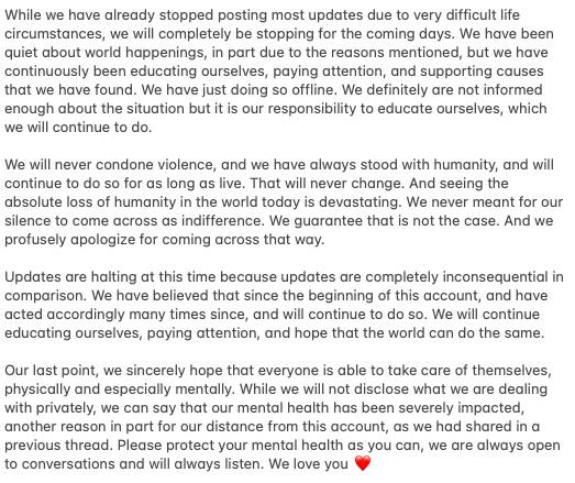 We hope you read this.