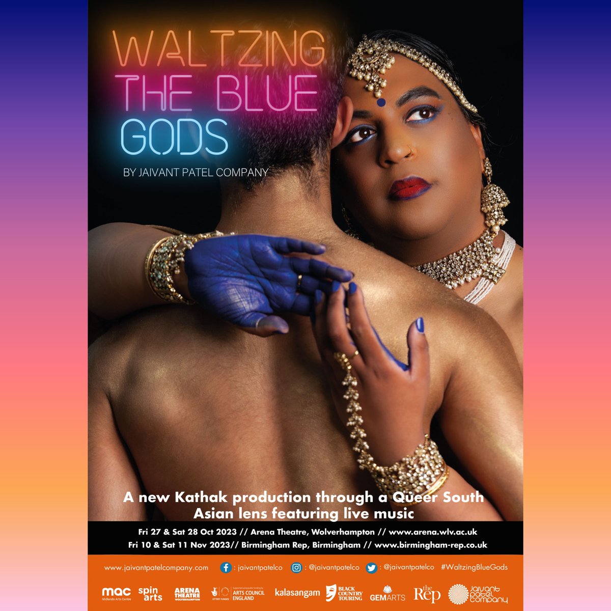 Black Country Touring (@bct_touring) on Twitter photo We're thrilled to have supported #WaltzingBlueGods - a new Kathak production through a Queer South Asian lens by <a href="/jaivantpatelco/">Jaivant Patel Company</a> .
🗓 28th October
📍 <a href="/Arena_Theatre/">Arena Theatre</a>
🎟 tdy.lol/oJjXe
#LetsCreate <a href="/ace_midlands/">ACE Midlands</a> We're thrilled to have supported #WaltzingBlueGods - a new Kathak production through a Queer South Asian lens by <a href="/jaivantpatelco/">Jaivant Patel Company</a> .
🗓 28th October
📍 <a href="/Arena_Theatre/">Arena Theatre</a>
🎟 tdy.lol/oJjXe
#LetsCreate <a href="/ace_midlands/">ACE Midlands</a>