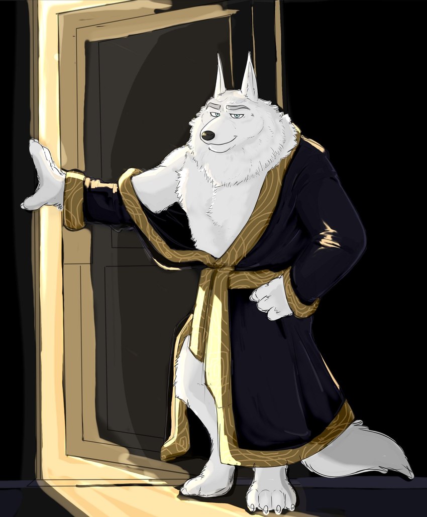 Looks as though you caught the wolf just as he was about to shower.

"Well now... What brings you here?~"

/ / Artist(s): Risebernold &amp; Riseson