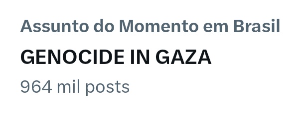 Vocês são sensacionais!!

Mas não podemos parar ainda!!

Continuem comentando e dando RT com a TAG e vamos nos unir às ruas da Turquia, de Londres e de Nova Iorque e dar força para a diplomacia brasileira pressionar!

GENOCIDE IN GAZA
GENOCIDE IN GAZA

Nossa missão é subir a tag!