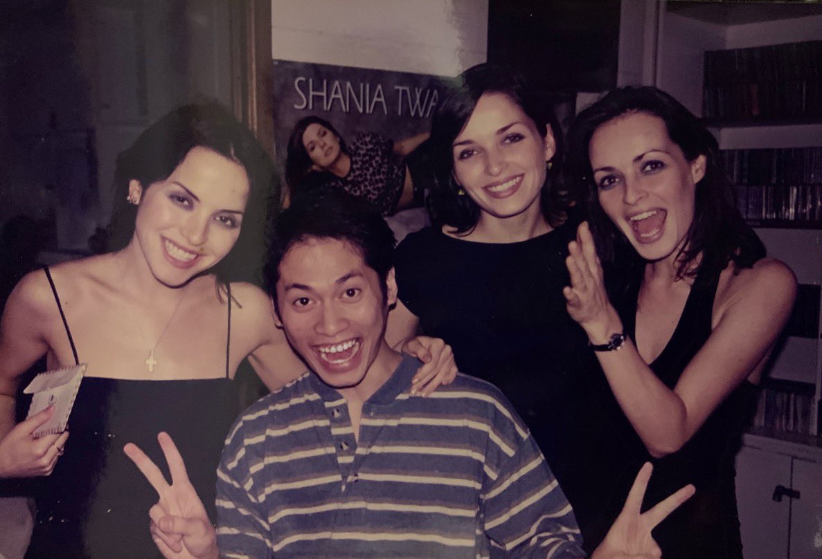 Blade_theDJ's tweet photo. Wouldn’t you make this face, too, if you were sandwiched between three beautiful sisters?😁 @CorrsOfficial
#Throwback2001 #MyRadioDays #Philippines #1035KLite https://t.co/IR4UOPPo9p
