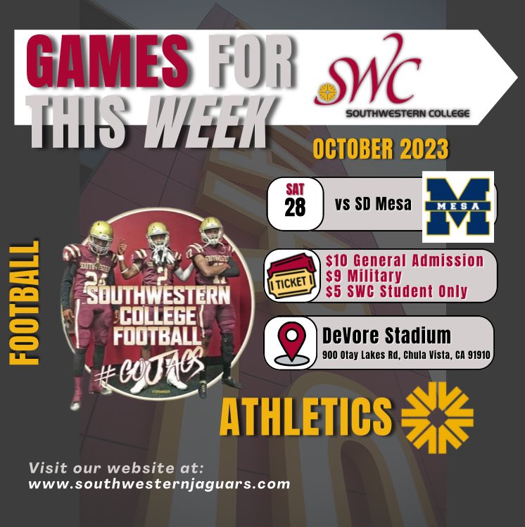 Home Football Game Tonight at 6 pm vs San Diego Mesa. Gates open at 5 pm.