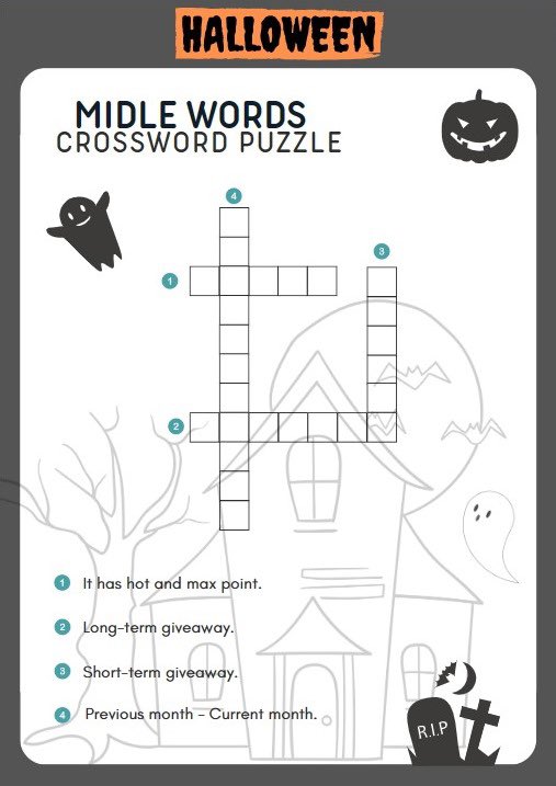 midle_official's tweet photo. 🎃 Get ready for a spooky time this Halloween with the Midle Crossword Challenge! 🕷️🦇

 Solve the puzzle and win awesome prizes. Stay tuned for spooky fun! 🍬👻

Hint : Something recently renewed👻

250 Midle points for 4 people who find 4 words.🧩

#Halloween #MidleMagic https://t.co/rlRkHGam9v