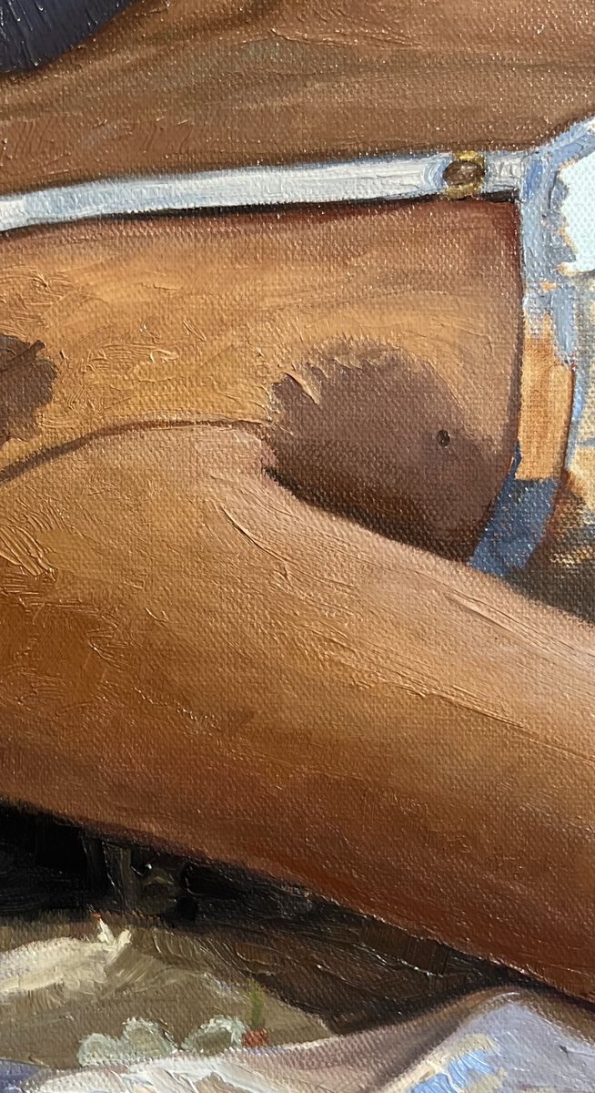 halietorris's tweet photo. My new, work in progress painting Daisy 🌼 

Inspired by “idealized” musings.

The second pic is a short line of poetry I wrote a few years back. I often don’t share my own writing but each of my paintings are inspired by pieces of my own narratives. https://t.co/h9xAkUh6xd