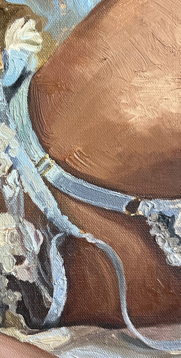 halietorris's tweet photo. My new, work in progress painting Daisy 🌼 

Inspired by “idealized” musings.

The second pic is a short line of poetry I wrote a few years back. I often don’t share my own writing but each of my paintings are inspired by pieces of my own narratives. https://t.co/h9xAkUh6xd