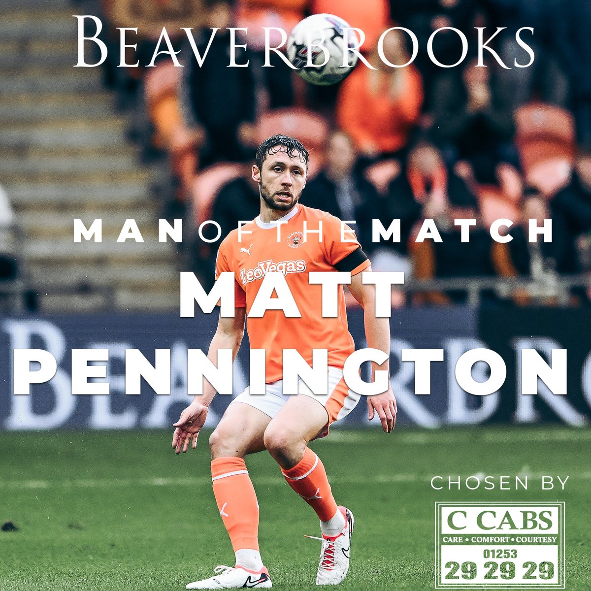 90+3' - Today's @Beaverbrooks Man of the Match chosen by @Blackpooltaxis1 is Matt Pennington. 🍊 #UTMP | 2-3