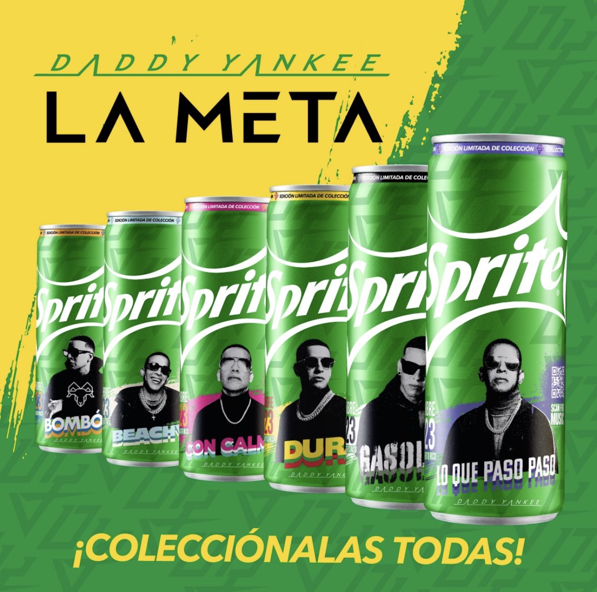 Cartelrecordsdy's tweet photo. Sprite en colaboración con Daddy Yankee para #LaMeta  latas emblemáticas para coleccionar 😎
Disponible solo para Puerto Rico 🇵🇷 https://t.co/qzxEoKtoro