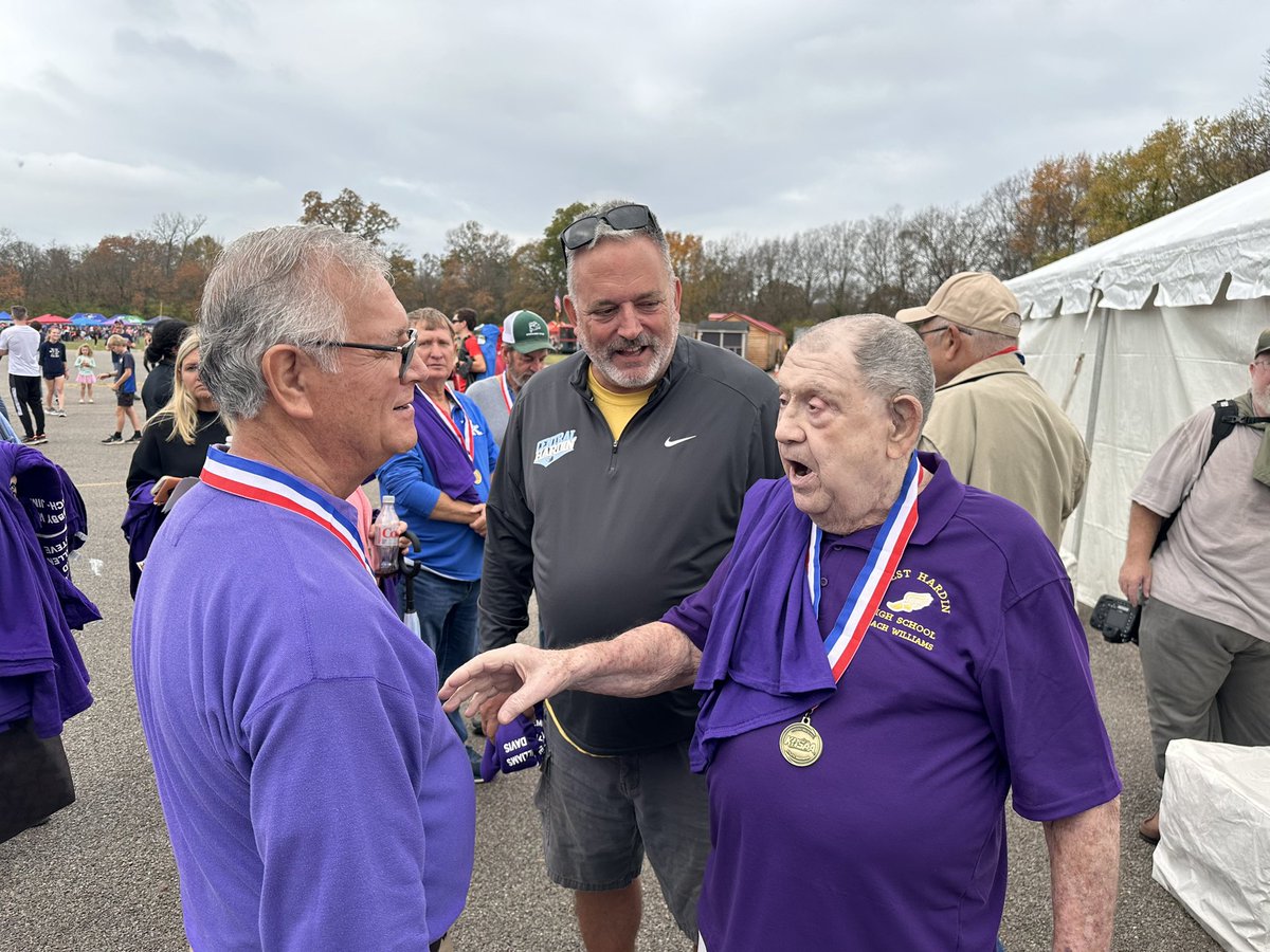 CHHSXC's tweet photo. What a great day for Hardin County Cross Country program as the 1973 West Hardin High Boys 1A were honored as State Champions!! https://t.co/b8a81tOtxU
