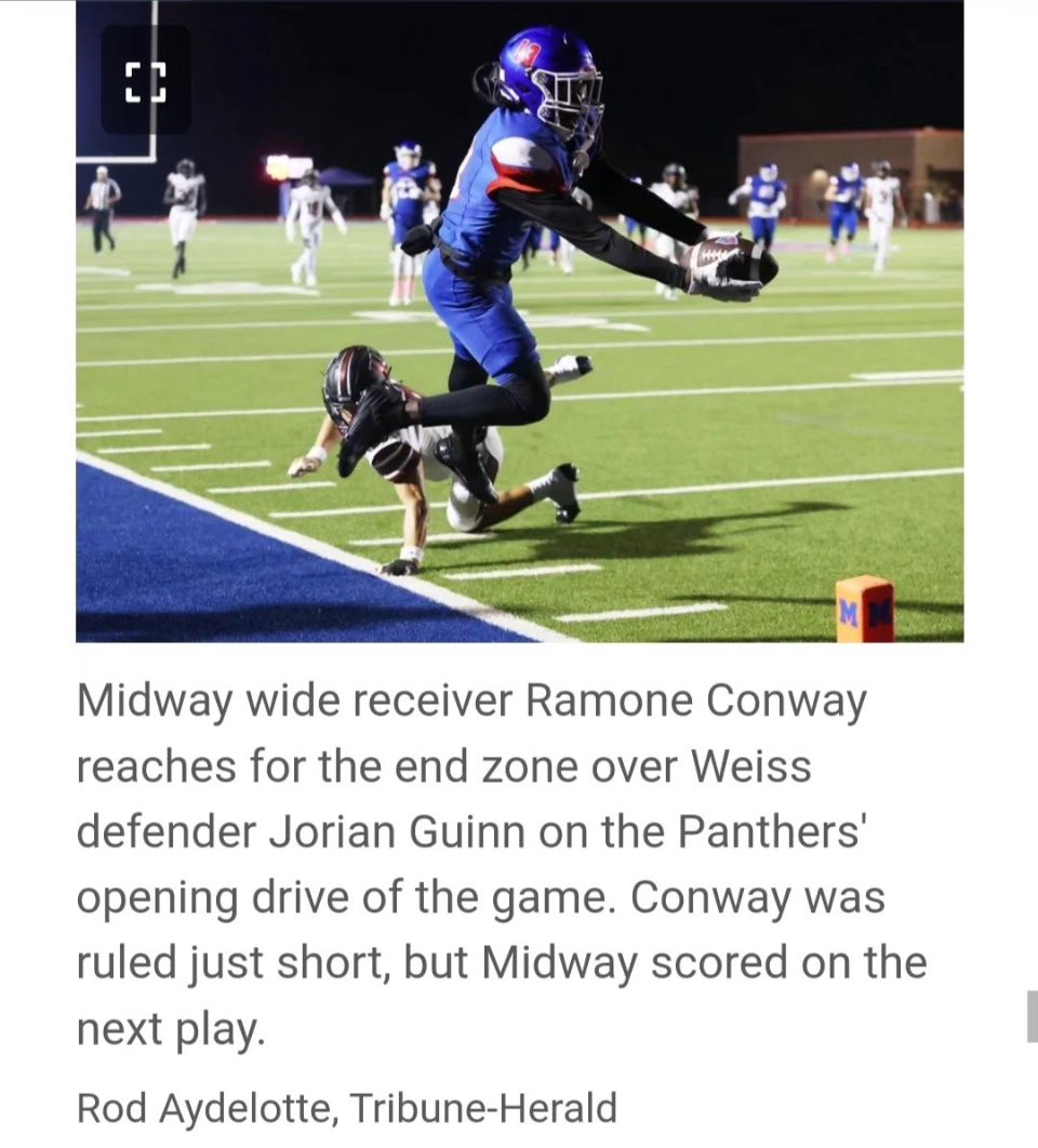 DISTRICT CHAMPS BABY!!! 💙❤️ Wouldn’t be able to do this without the amazing staff we have now. Dream come true for me and all of my brothers!! #wewillwin <a href="/CoachPresident/">Chad President</a> <a href="/coachsewardjr/">Holden Seward</a> <a href="/CoachBJ_Kelly/">Coach B.J. Kelly</a> <a href="/MidwayFB/">Waco Midway Football</a> <a href="/Coach_Campfield/">Coach Camp</a>