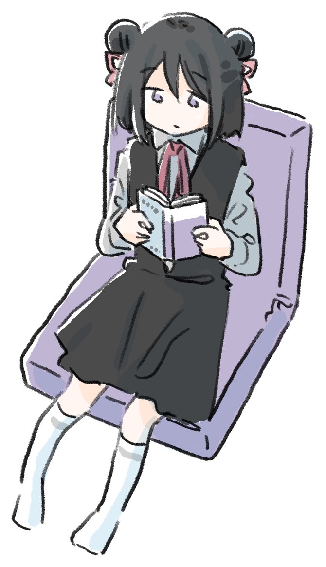 「読書で夜更かしする黒江ちゃん」|たこぱいそん/もう恐50 F-43のイラスト