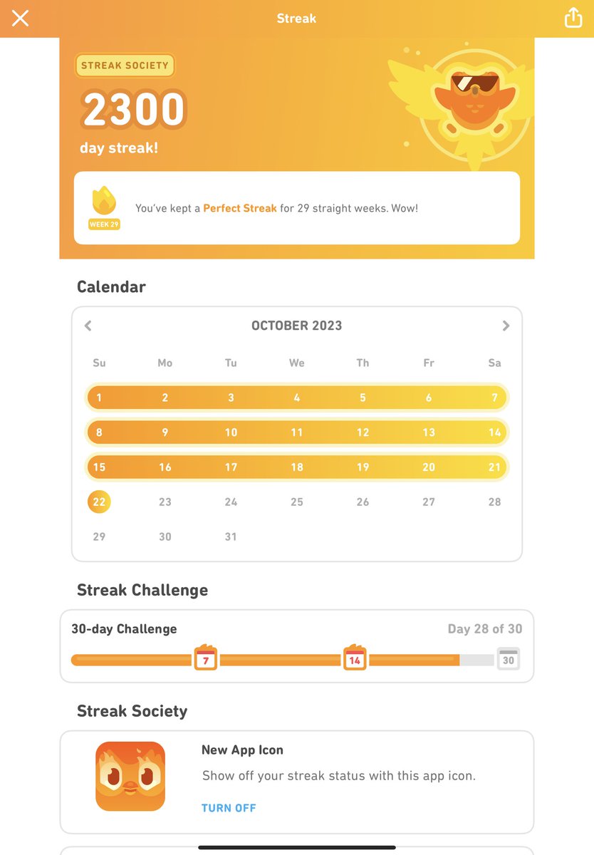 2,300 day of <a href="/duolingo/">Duolingo</a>