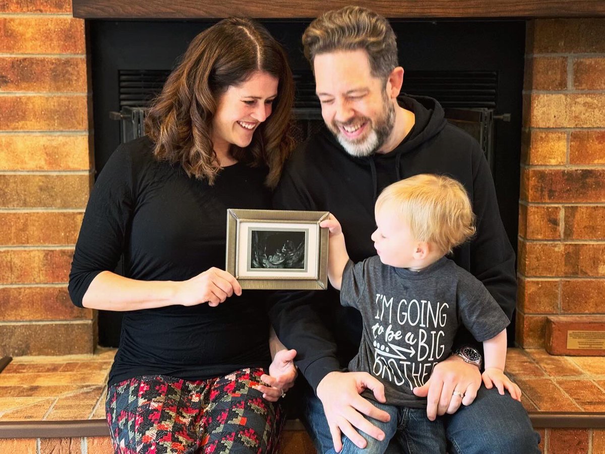 maestromitchell's tweet photo. 👨‍👩‍👧‍👦💖 @MitchellSoprano and I are beside ourselves with joy to announce that we’re expecting a little girl in April 2024!

Will’s new favorite word is ‘bee-bee’ (baby), and he’s as excited to meet his little sister as we are! https://t.co/07nQscoFED