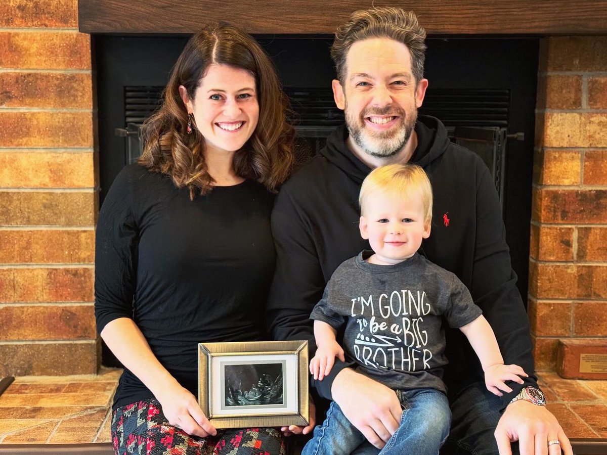 maestromitchell's tweet photo. 👨‍👩‍👧‍👦💖 @MitchellSoprano and I are beside ourselves with joy to announce that we’re expecting a little girl in April 2024!

Will’s new favorite word is ‘bee-bee’ (baby), and he’s as excited to meet his little sister as we are! https://t.co/07nQscoFED