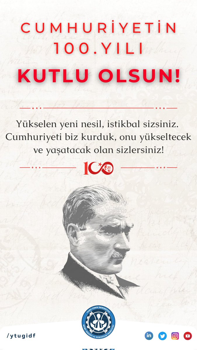 ytugidf (@ytugidf) on Twitter photo Cumhuriyetimizin 100. Yılı Kutlu Olsun
<a href="/YildizEdu/">Yıldız Teknik Üniversitesi</a>
#CumhuriyetimizinYüzüncüYılıKutluOlsun
#CumhuriyetBayramımız Cumhuriyetimizin 100. Yılı Kutlu Olsun
<a href="/YildizEdu/">Yıldız Teknik Üniversitesi</a>
#CumhuriyetimizinYüzüncüYılıKutluOlsun
#CumhuriyetBayramımız