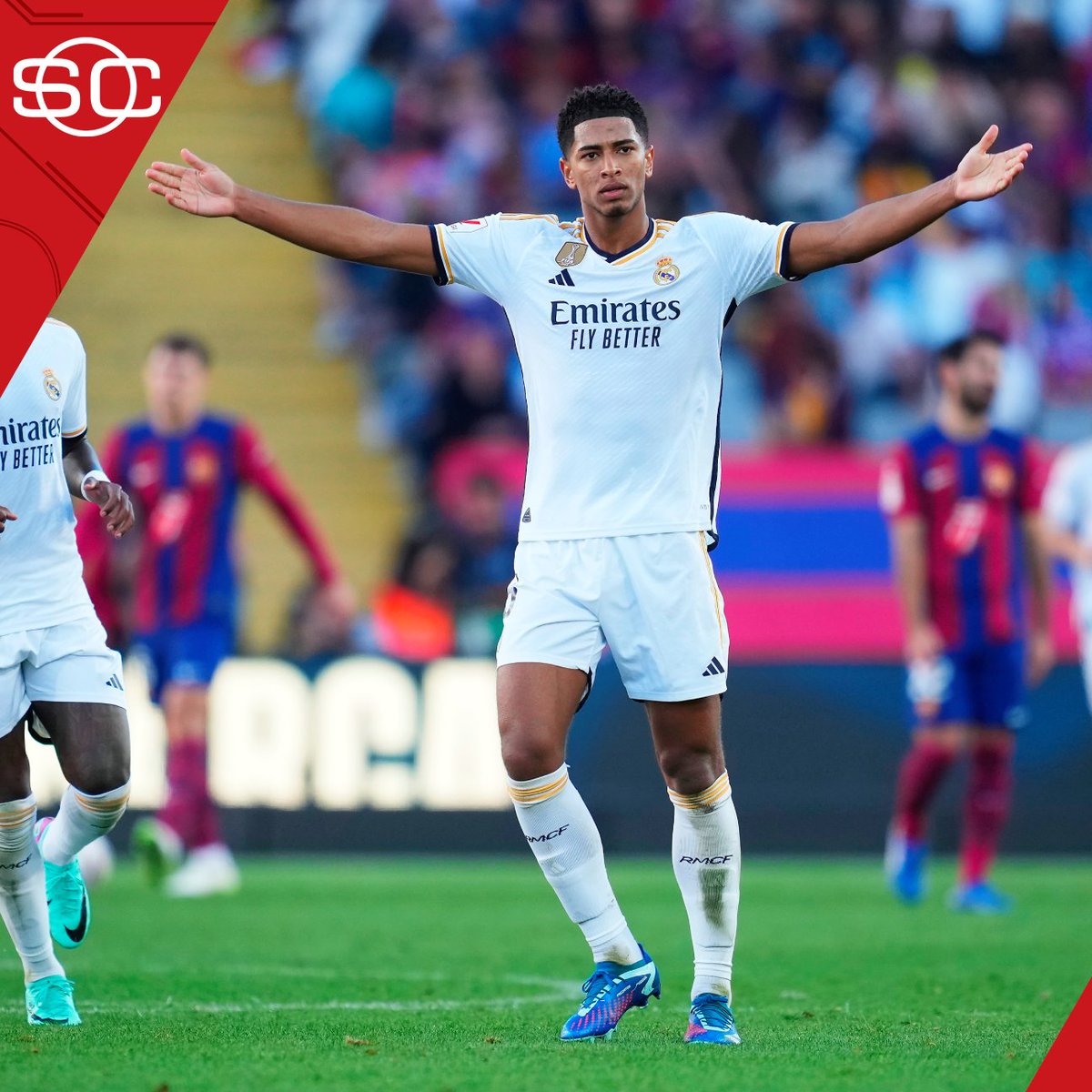 SportsCenter_nt's tweet photo. CONQUISTÓ EL CLÁSICO Y MONTJUIC 😎

JUDE BELLINGHAM HACE DOBLETE, PARA QUE EL REAL MADRID VENCIERA AL BARCELONA 💥 https://t.co/GoVRwSPiDl