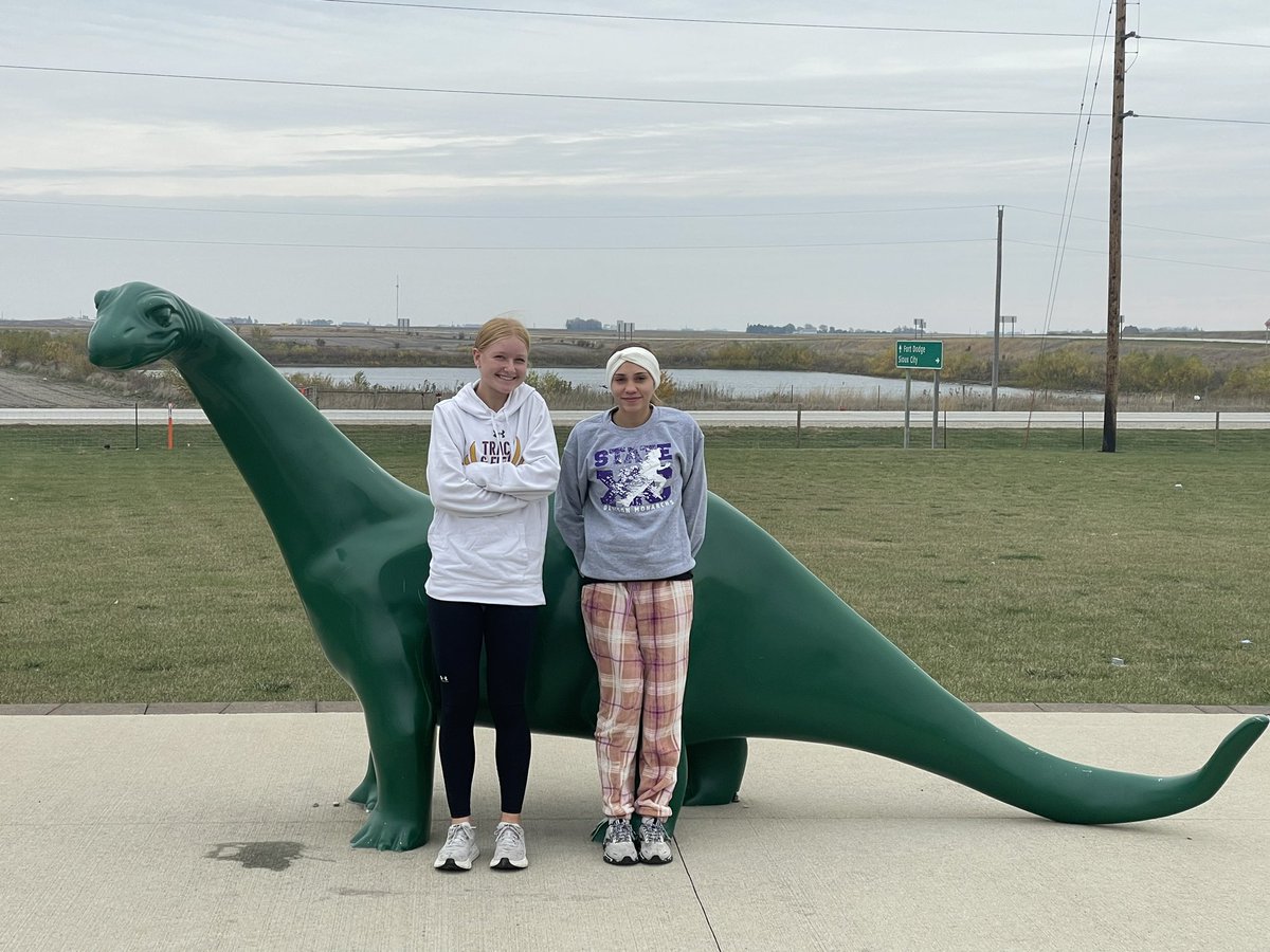 Traditions never stop!! Made it to the green 🦖. State XC is just ahead. Good luck Lola and Alexa!!